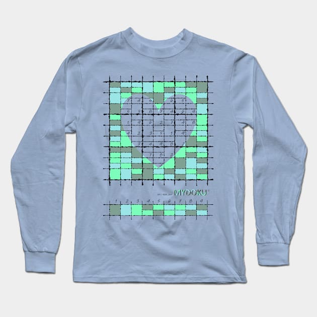 Mydoku_001_H001_004_F: Sudoku, Sudoku coloring, logic, logic puzzle, holiday puzzle, fun, away from screen Long Sleeve T-Shirt by Mydoku